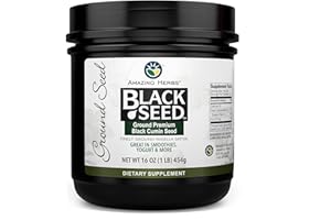 Amazing Herbs Premium Ground Black Cumin Seeds - Finely Ground Nigella Sativa, Gluten Free, Non GMO, Supports Cardiovascular Function & Preserves Digestive Health - 16 Oz