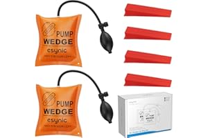 eSynic 2Pack Durable Air Wedge Bags Reliable Inflatable Shim Bags Anti-slip Air Wedge Tools Load-bearing 300lbs/136kg Air Lifting Bags with 4 Wedges for Door Window Washing Machine Installation etc