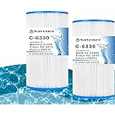 Savener® C-6330 Hot Tub Spa Filter Cartridge, Replaces Watkins 31489, Filbur FC-3915, C-6330, C-6430, Filbur FC-3915, CCP498, AK-5005, 30 Sq. Ft, 2 Pack