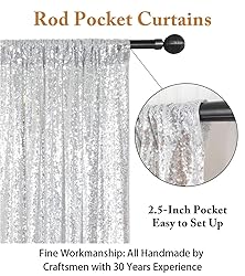 ShiDianYi Sequin Backdrop 10x10FT Silver Sequin