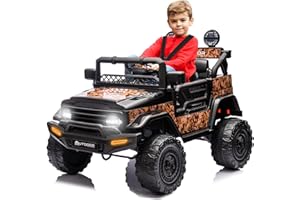 OutdoorCruiser 12V Ride-On Electric Car for Kids, 1-Seater Remote Control Jeep, Battery-Powered Power Wheels with Parental Control for Safe Adventures - Camo