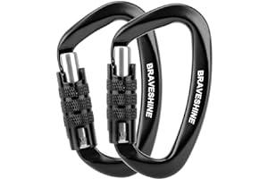 Heavy Duty Carabiner - 2 Pack 12KN Aluminum D Ring Keychain Locking Carabiner Hook for Men Women Keys, Dog Leash, Backpack