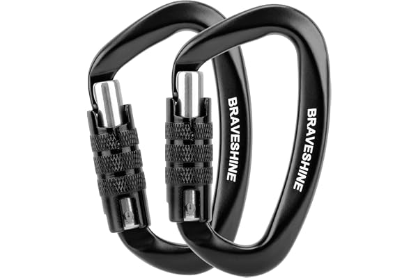 Heavy Duty Carabiner - 2 Pack 12KN Aluminum D Ring Keychain Locking Carabiner Hook for Men Women Keys, Dog Leash, Backpack