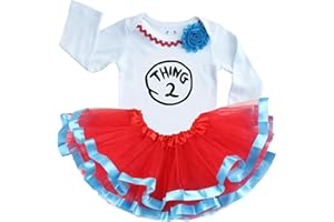 Luke and Lulu Twin Girl Outfits Thing 1 and Thing 2 Tutu Sets for Halloween Costumes | Toddler Baby Twins
