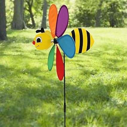 EasyBuy India 1Pc Animal Bee Windmill Wind Spinner Whirligig Garden Lawn Camping Decorative Crafts Accessories Kids Outdoor Toys Brinquedos