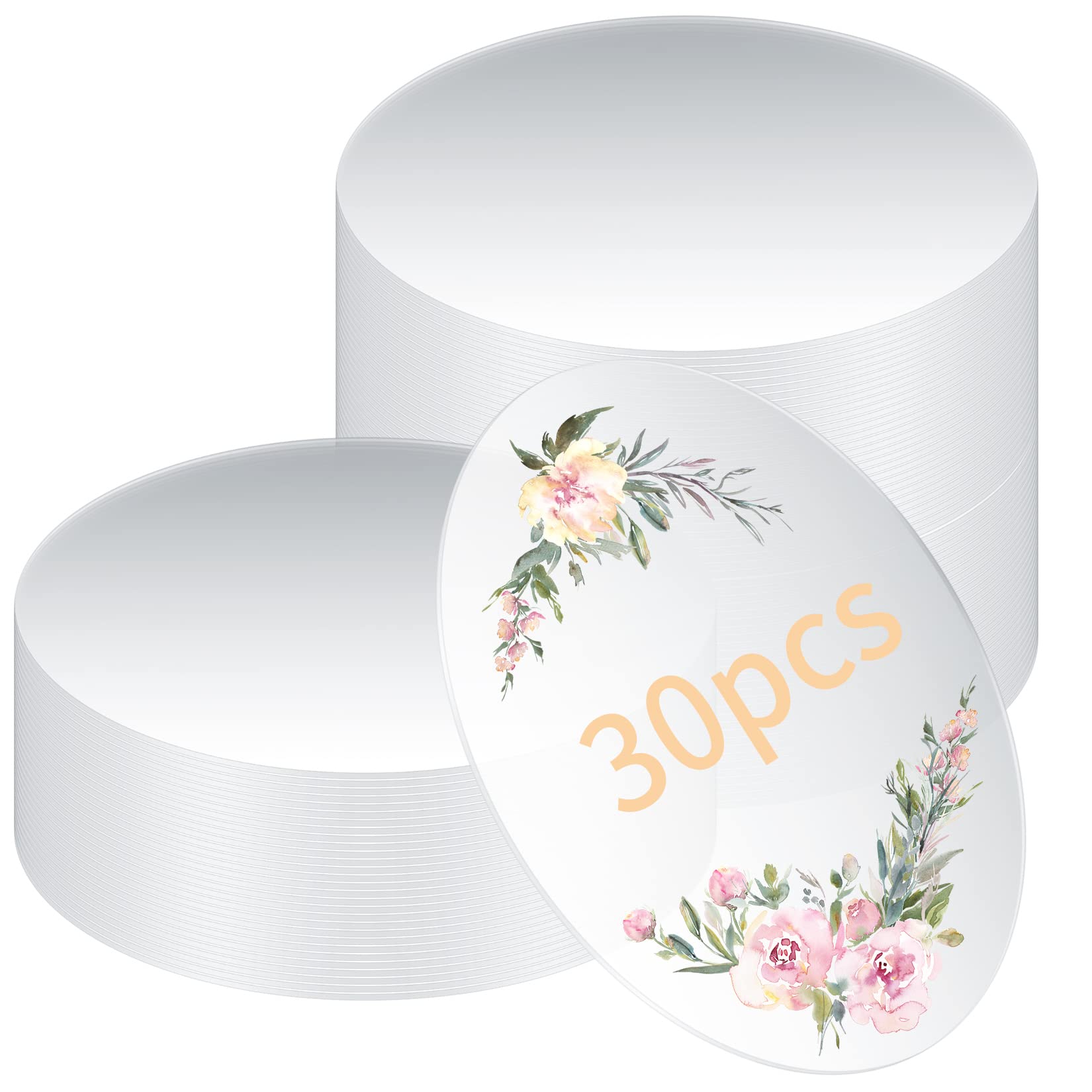 30 Pcs Clear Acrylic Sheets, 4 InchAcrylic Blanks Circles, Round Acrylic Discs, Transparent Panel Circle Sheets Signs for Picture Frame Painting DIY Crafts Display Stand Projects