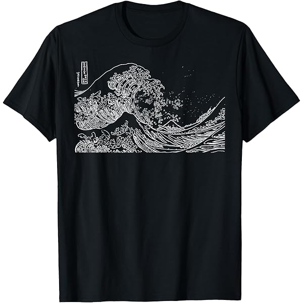 ENFOLD DECORATIVE WAVE T－SHIRT BLACK Amazon.com: Kanagawa Japanese The great wave T-Shirt : Clothing