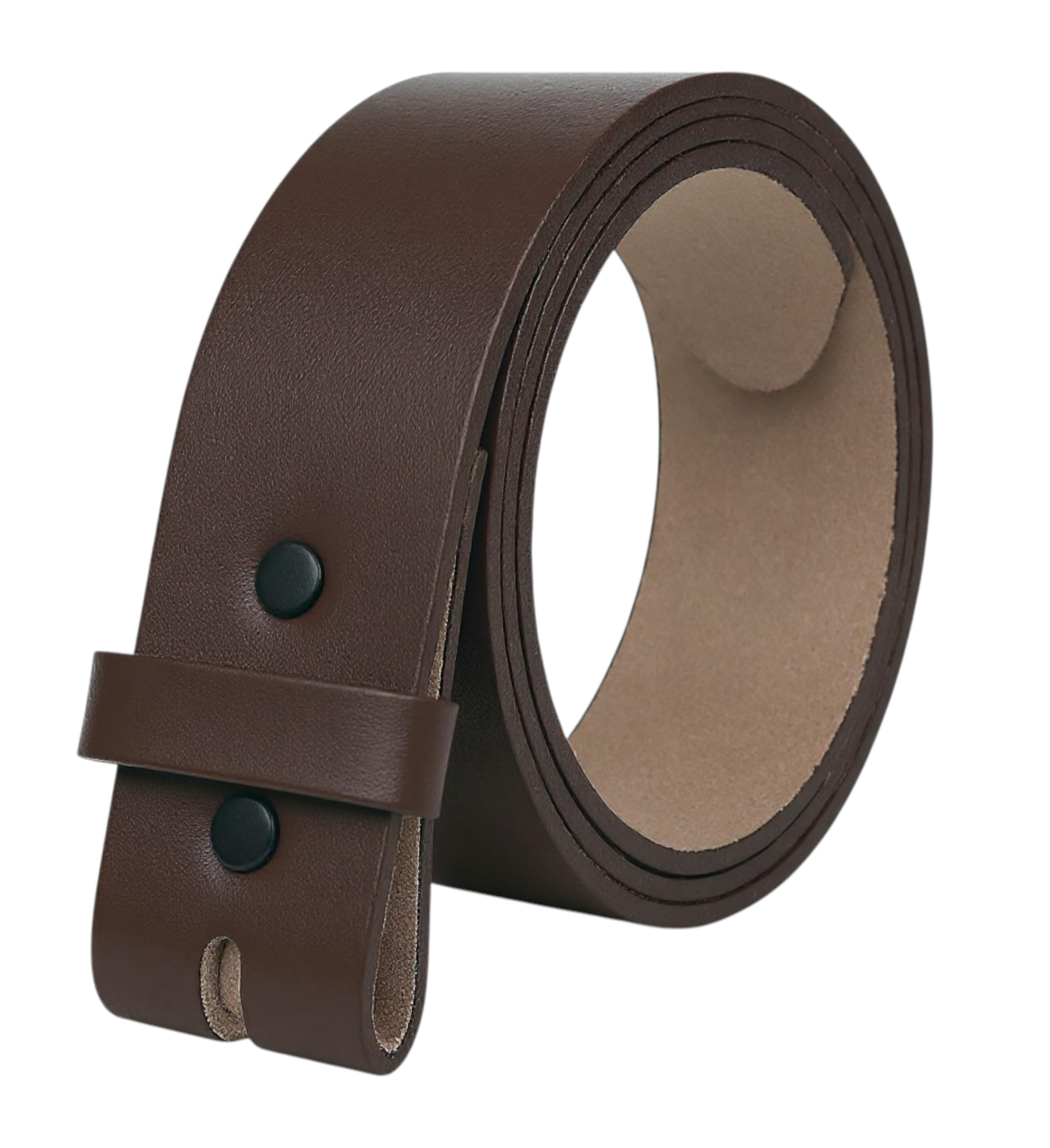 Photo 1 of F&L CLASSIC Belt for buckle men Snap on Strap Full Grain One Piece Leather no buckle,1 1/2" Wide, USA, 1288 brown Size 30-XX
