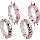 EaciTown 4 Pcs Punk Bracelet Spike Cuff Wrap Bracelets Fanux Leather Wristband Stud Gothic Bracelet Halloween Dress up Bracelets