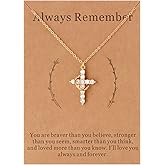 Lcherry Crown Cross Necklace for Women - Gold plated Faith Cross Necklace Christian Baptism First Communion Gifts for Women