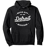 Classic Retro Vintage Detroit Michigan Motor City Pullover Hoodie