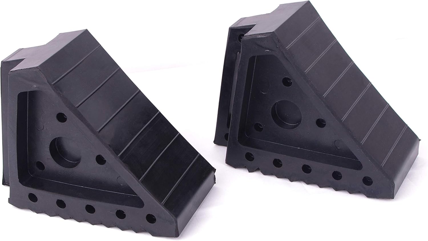 HIGOOD Solid Rubber Wheel Chock with Handle for The Car, Strong and Durable,8" Length, 4" Width, 6" Height - Pack of 2: Automotive