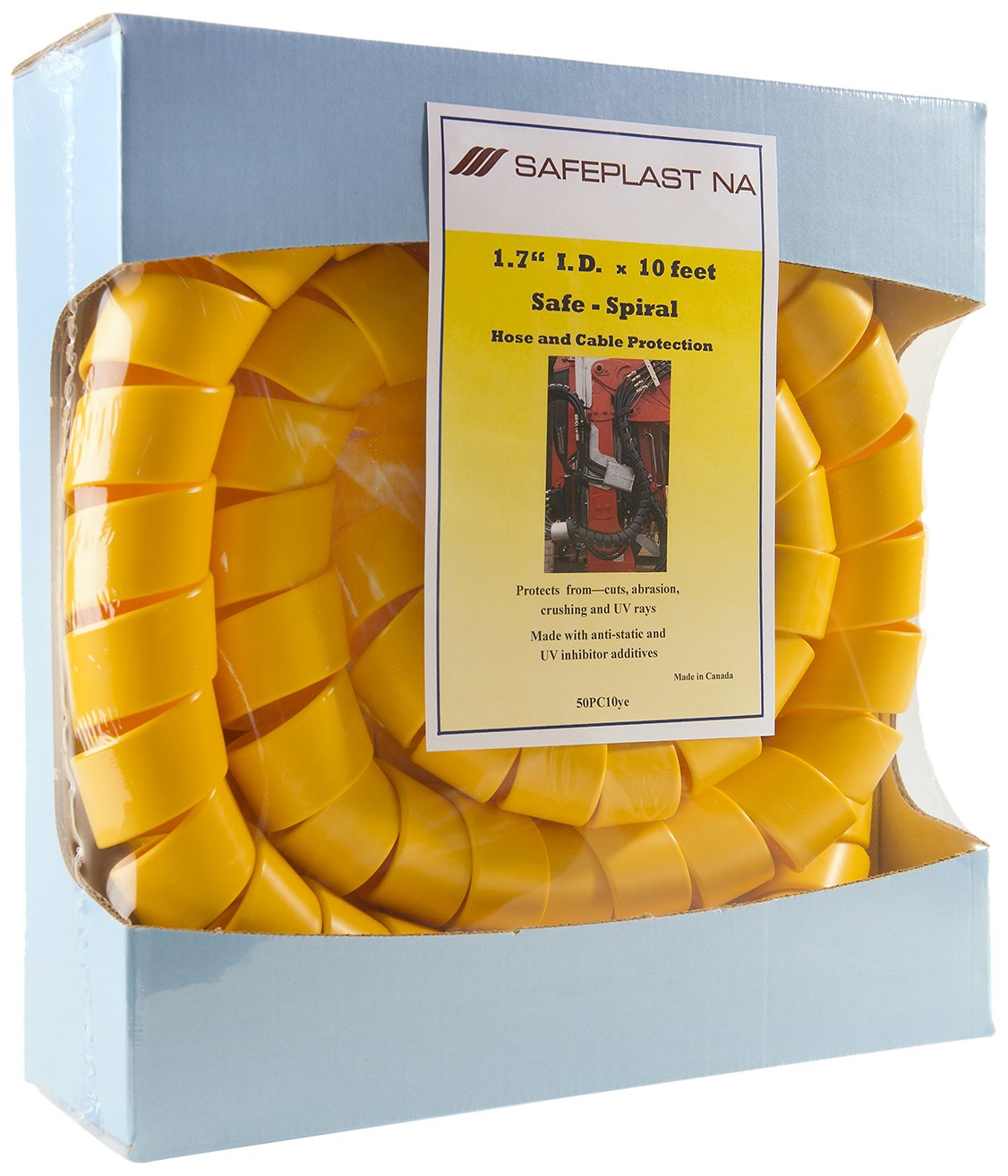 PreCut Spiral Wrap Hose Protector, 2.0" OD, 10' Length