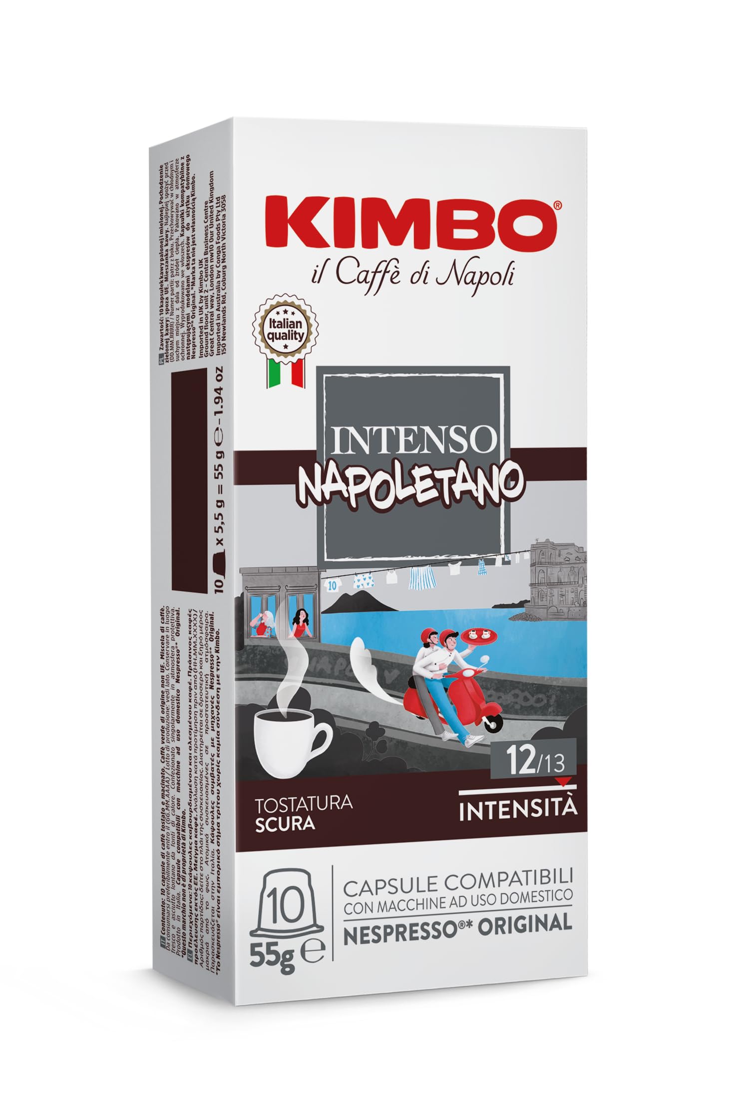 KIMBO Espresso Capsules, Compatible with Nespresso original machines (Intenso Napoletano, 100 regular capsules) Image