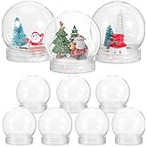 20 Pcs DIY Snow Globe Bulk, Christmas Clear Plastic Snow Globe Kit with Screw Off Cap for DIY Craft Supplies Display Plant Decoration, 2.75x2.36 Inch