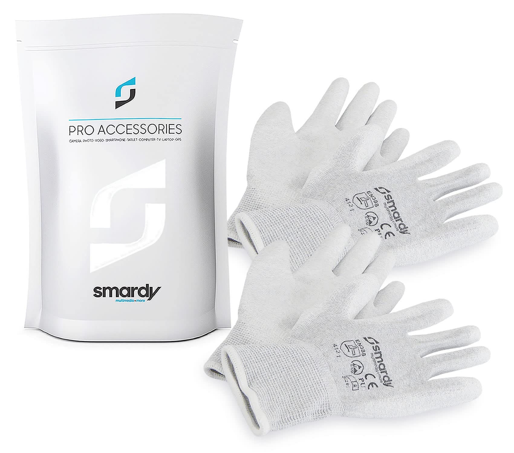smardy 2 Pairs antistatic ESD gloves | touchscreen functionality size 8 (M) for comfortable work and repairs to sensitive devices or eletronics