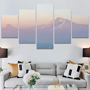 SIGNWIN 5 Panel Canvas Wall Art Cityscape Sunset...