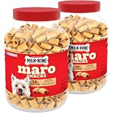 Milk-Bone MaroSnacks Small Dog Treats with Real Bone Marrow, 2 Canisters | 40-oz. canisters, Dog treats with 12% protein