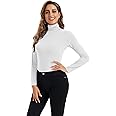 HoneyEcho Womens Long Sleeve Turtleneck Tops Soft Stretchy Fitted Base Layer Shirt