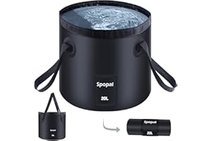 Spopal Collapsible Bucket [Large Capacity 20L/5 Gallons] Portable Folding Bucket Camping Water Storage Container for Wash Bas