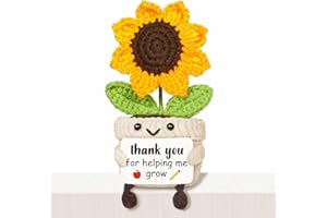 Qallicon Teacher Appreciation Gifts from Students, Handmade Positive Sunflower Crochet Decor, Teacher Birthday, Thank You for
