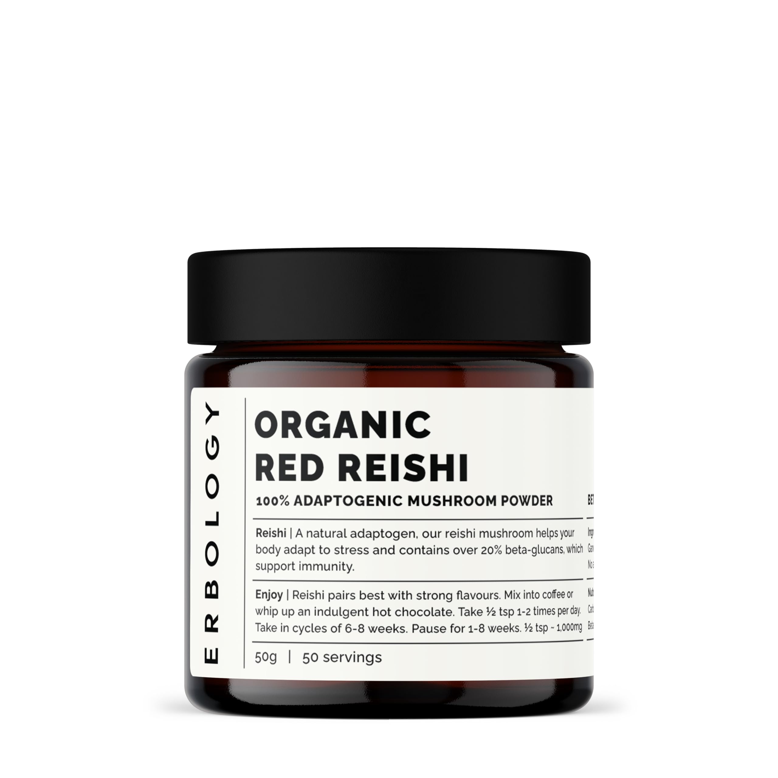 Erbology Organic Reishi Mushroom Powder 50 Servings