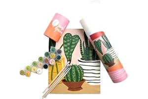 Pink Picasso Kits Mid Century Modern Paint by Number for Kids Ages 5-12 | DIY Beginners Kids Craft Kit Acrylic Paint Canvas Painting Kits as Seen On Shark Tank | (Keep Growing) 8x10-Paint Kit Set