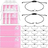 Sploziia Sweet 16 Party Favors for Guests 25 Set Adjustable Charm Bracelets Bulk with Thank You Cards Sweet Party Decorations Birthday Gifts for 16th Birthday Decorations