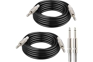 MOOKEERF 1/4" Speaker Cable - 2PCS 10 Feet 1/4 Inch TS Male DJ/PA Instrument Guitar Cable 10FT Speaker Wire Cord for Audio Amplifier Guitar - 2 Pack