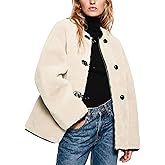 Vimyig Women Faux Fur Jackets Loose Fit Fleece Long Sleeve Buttons Shaggy Winter Warm Outerwear Coats
