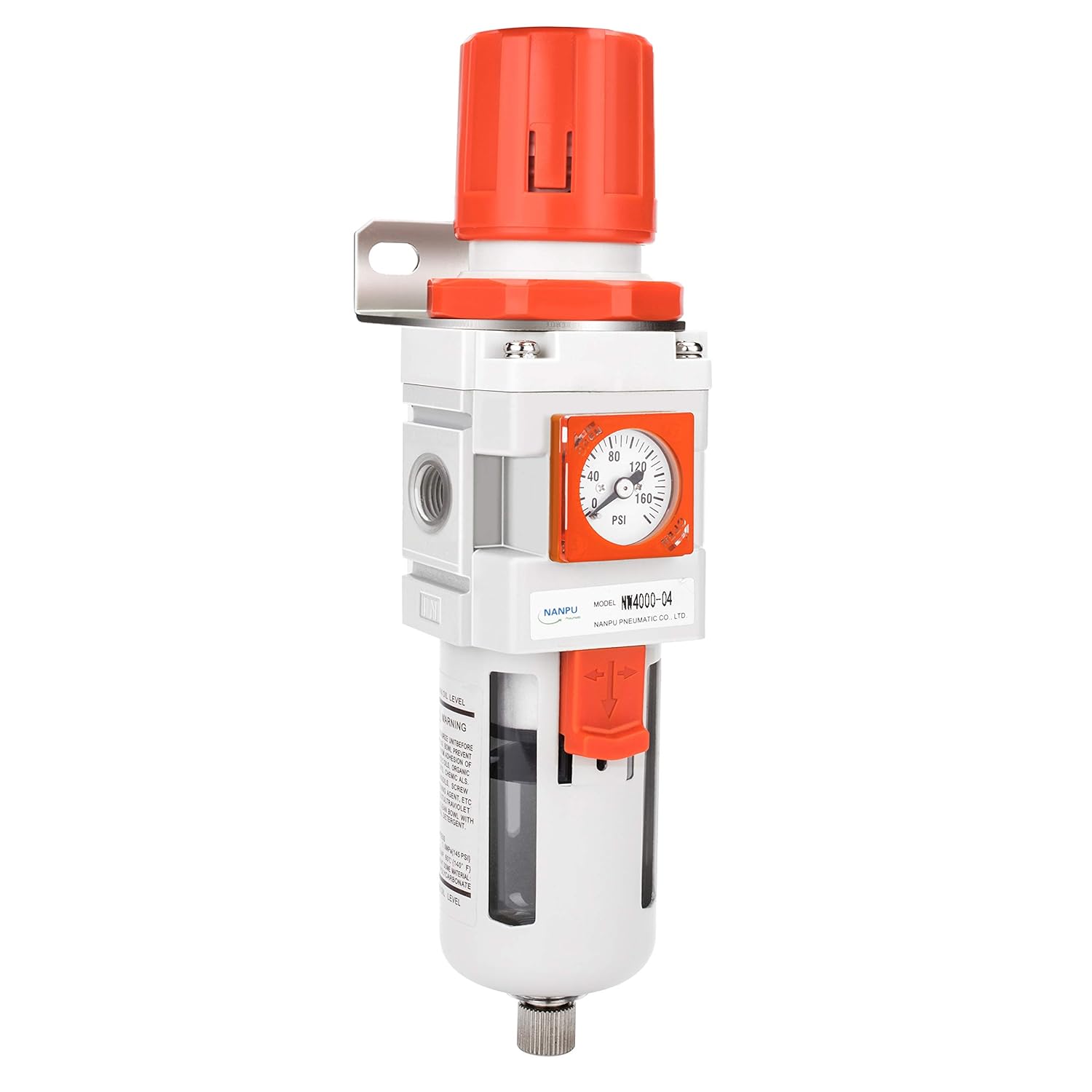 NANPU NW400004 1/2" NPT Compressed Air Filter Regulator Piggyback