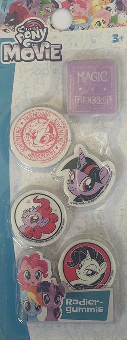 My-Little-Pony Radierer, Radiergummi Set - 5 Radierer mit Verschiedenen Motiven, Super für die Federmappe, als Mitgebsel für 