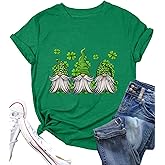 MQSVPUT St Patricks Day Shirts for Women Funny Clover Graphic Tshirt Lucky Irish Short Sleeve Tee Tops