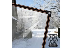 BeGrit Clear Tarpaulin Transparent Waterproof Tarpaulin 3x6 FT with Eyelets Clear Tarps for Outdoor Garden Plant Rainproof Covering, with Ball Bungee Cords…