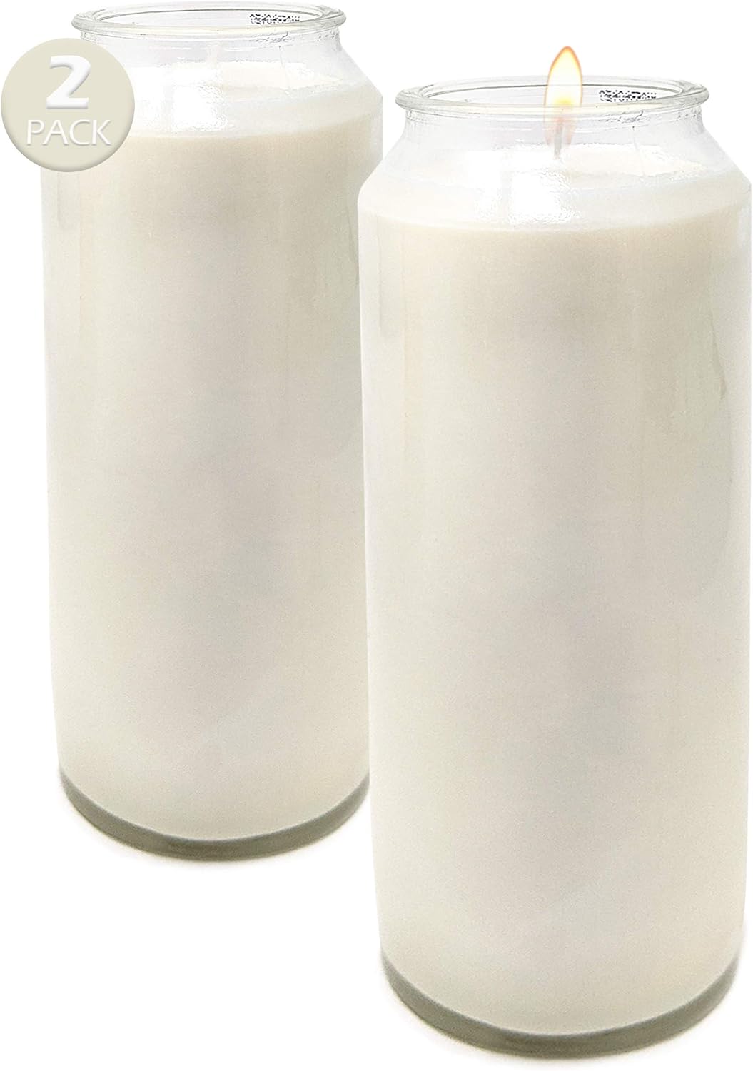 Hyoola 9 Day White Prayer Candle in Glass Jar 2 Pack