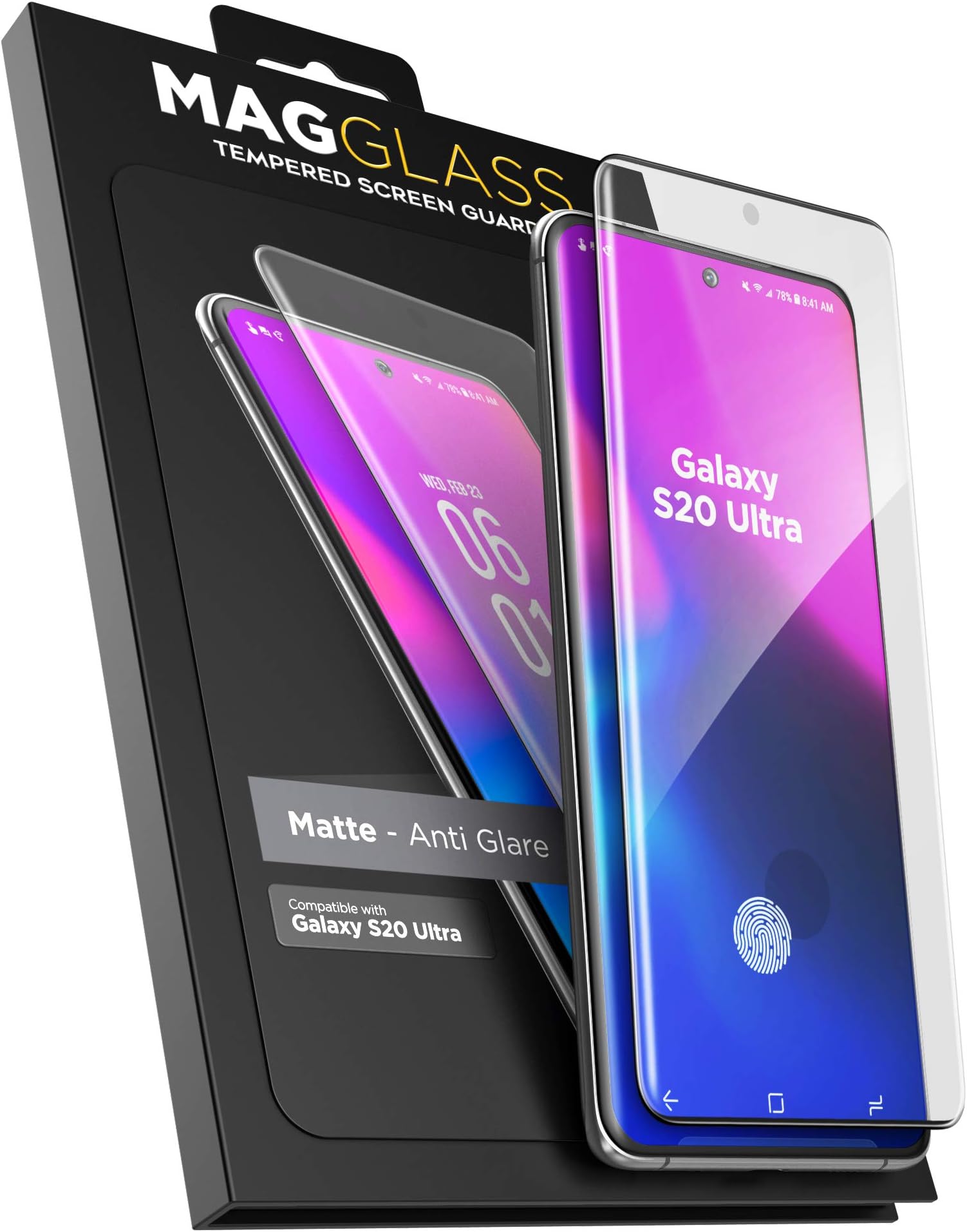 magglassGalaxy S20 Ultra Matte Screen Protector (Fingerprint Resistant/Bubble Free) Anti Glare Tempered Glass Guard for Samsung S20 Ultra 6.9