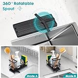 Sinnsally Sink Caddy Kitchen Organizer with Drainage Spout & Brush Holder view 5