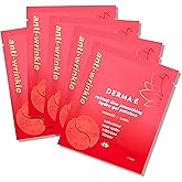 DERMA E Retinol + Bakuchiol Under Eye Patches (5 Pairs) Non-Irritating, Line Smoothing Hydro Gel Eye Patches with Rose Water & Real Hibiscus Petals, Helps Reduce Fine Lines, Crows Feet & Wrinkles,10Ct