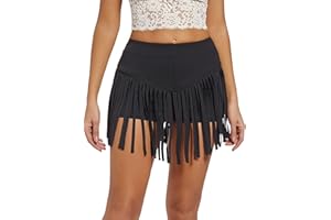 EVELUST Womens Western Cowgirl Fringe Shorts - Country Concert Outfits Rave Booty Rodeo Festival Dance Boho Tassel Bottom
