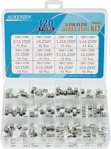 AUKENIEN 5x20mm Slow Blow Glass Fuse Kit 0.5-10A 120pc 250V view 1