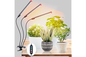 FRGROW Clip Grow Lights for Seed Starting with Timer, Full Spectrum Brightest Plant Growing Lamps for Indoor Plants, Bonsai, Seedlings, 27 Watt Home Plug But Not 10W Adapter