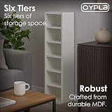 Oypla 6 Tier White Wooden CD DVD Game Shelf Storage Tower 102 Capacity view 3