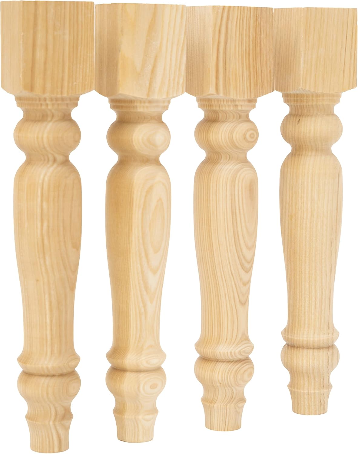 16 Inch Unfinished Wooden Farmhouse Bench Leg Set Of 4 Wood Table Legs Mid Century Chair Dining Coffee Table Chunky Turned Easy To Paint And Stain Ash Wood For Furniture