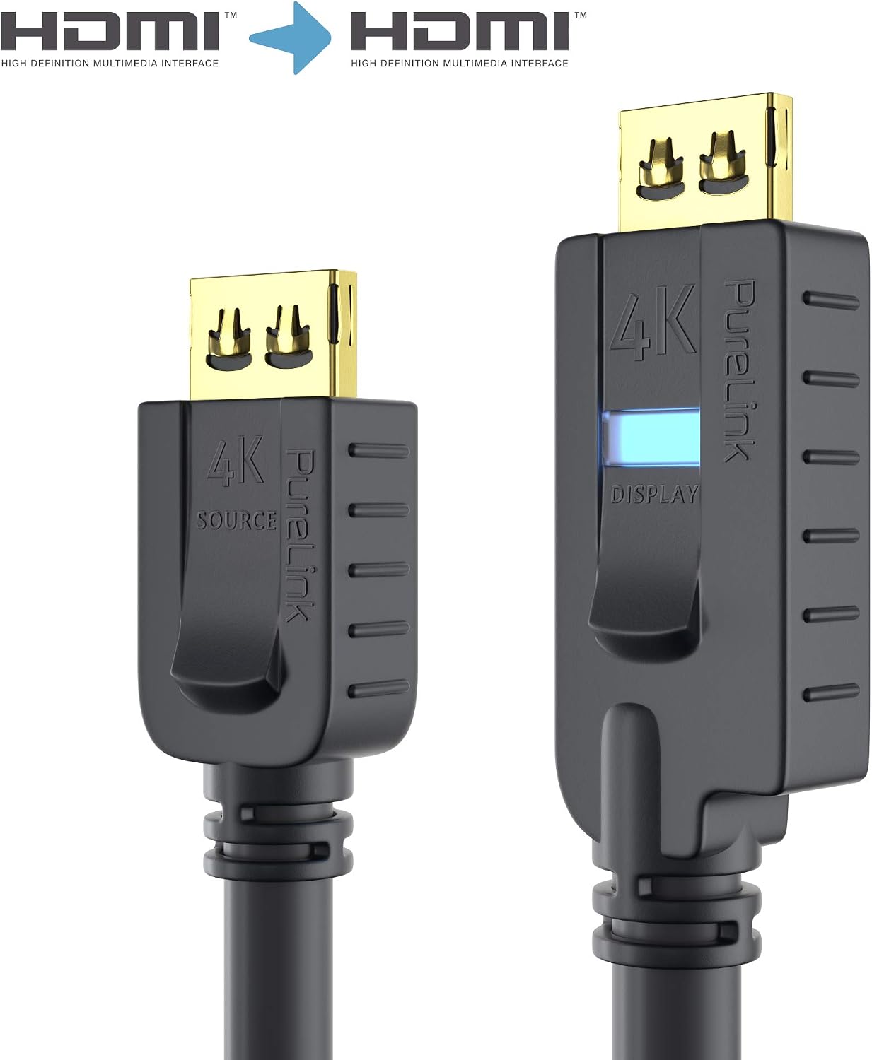 PureLink PI2010 Aktiv-HDMI-Kabel 25m – 18 Gbps Bis 20m, 4K@60Hz HDR, Secure Lock, APO-Technologie
