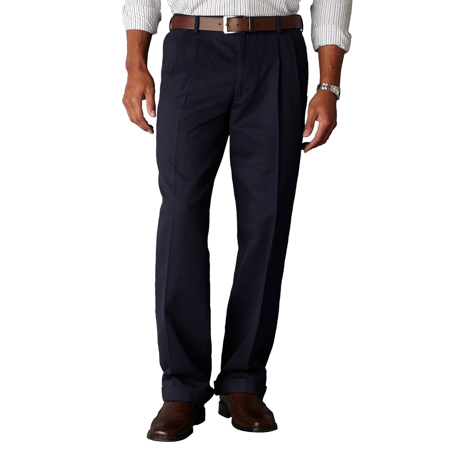 Buy Dockers Men's Men's Comfort Waist Khaki D3 Classic Fit Pleated Navy