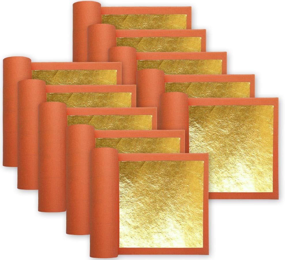 10 Books of Real 22k Gold Leaf 3-1/8" Square, Loose Leaf, 25 Leaves Per Book, 250 Leaves Total