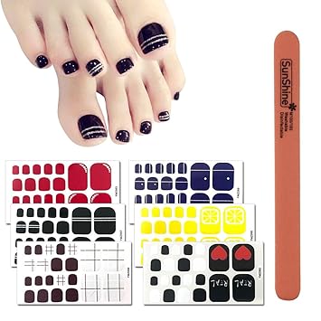 Amazon Com Wokoto 6 Sheets Self Adhesive Toe Nail Art Decals And Amazon Com Wokoto 6 Sheets Self Adhesive Toe Nail Art Decals And