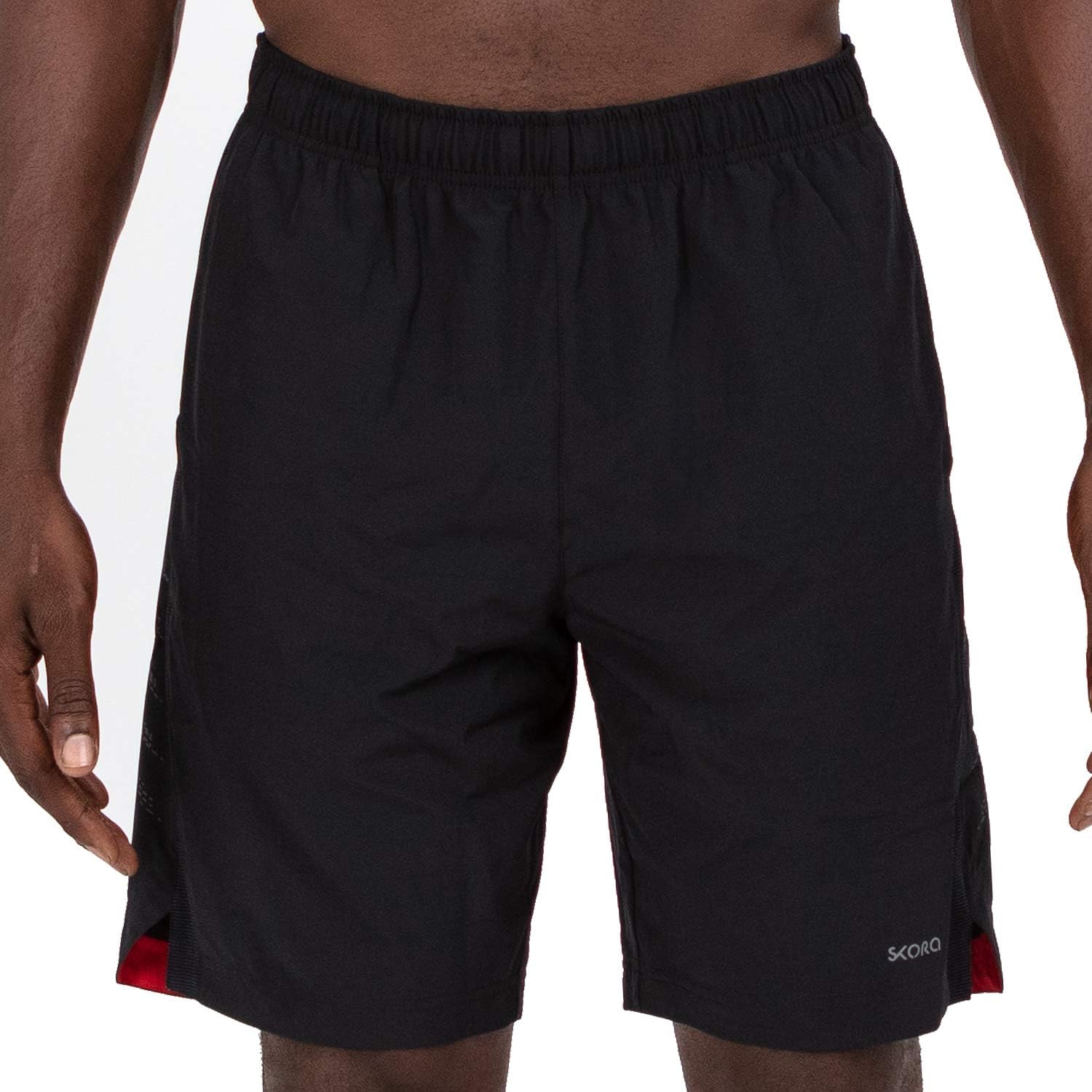 Men's Two in One and Unlined Athletic Running Shorts with Pockets and Zip Back Pocket