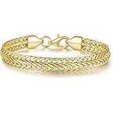 BENOITE 14K Gold Bracelets for Women Gold Chain Bracelet Shine Bright Men Gold Bracelet Foxtail Chain Design Love Bracelet (6.5 in- 9 in)