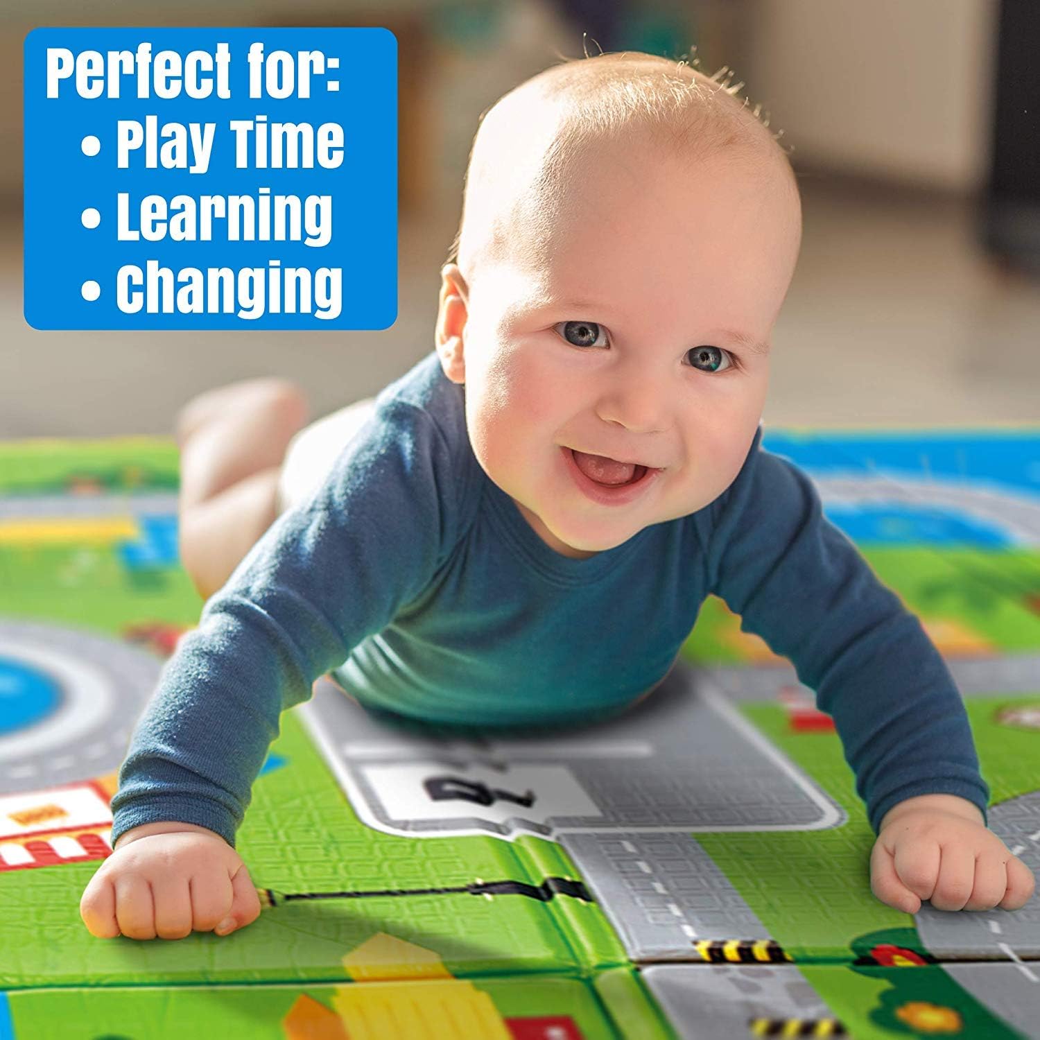 Owme Baby Mat Double Sided Water Proof Carpet Baby Crawl Play Mat Kids Infant Crawling Play Mat Carpet Baby Gym Water Resistant Baby Play & Crawl Mat(Large Size - 6 Feet X 5 Feet) by Owme
